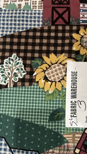 Vintage Bauernhof Landschaft Stoff American Dream Baumwolle Steppkissen 3 Yards - Bild 7 von 17