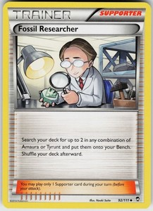 Pokemon Fossil Researcher 92/111 XY - Furious Fists Uncommon card