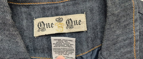 One 5 One Damen Blazer Jacke Gr. M Dark Wash Denim Y2K - Bild 6 von 16