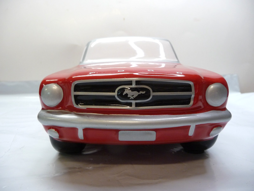 Teleflora Ford Mustang Ceramic Plant, Candy or Nut Dish 1965 Red Convertible Car - Imagen 2 de 7