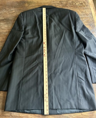 Ermenegildo Zegna Vintage Double Breasted Blazer Mens 54/44R Black Wool Jacket - Picture 18 of 22