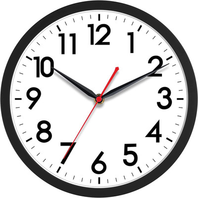 Large 18'' Silent Non-Ticking Wall Clock - Classic Black Decor for Home & Office