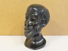 Vintage African Stone Carved Head. Signed. Beautiful Detail.