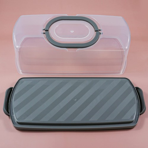 Plastic Rectangular Bread Box with Portable Handle, Loaf Cake Storage Contain... - Picture 4 of 8