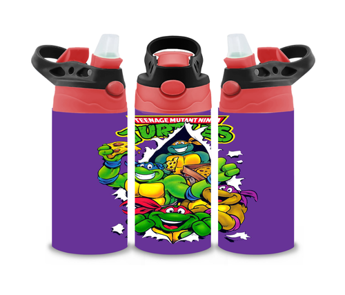 TMNT Tortugas Ninja 12 OZ TAPA ABATIBLE ACERO INOXIDABLE VASO TAZA - Imagen 19 de 28