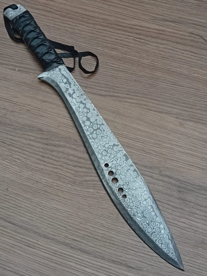 Заказ ручной работы из дамасской стали (КНИГА ELi) полный хвостовик мачете меч нож - Изображение 2 из 4