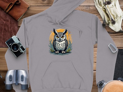 Fierce Owl Illustration Hoodies - Picture 6 of 27