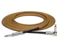Hosa GTR-518R Straight to Right Angle Guitar Cable 18 foot Tweed