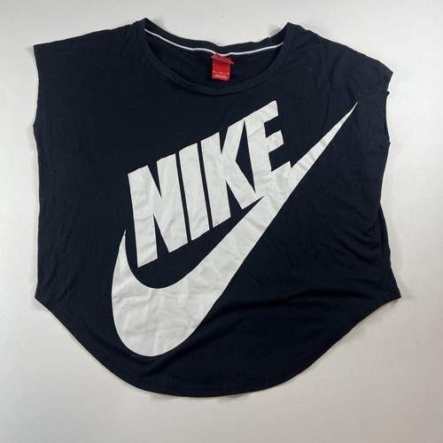 Damen Nike Crop Top schwarz-weiß Größe M