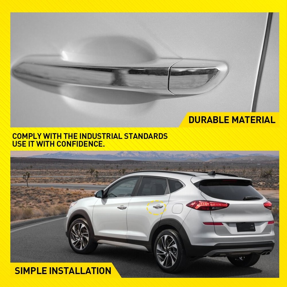 2pcs Exterior Door Handle Chrome Rear Left Right for 2016-2021 Hyundai Tucson EE thumbnail 10