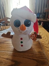 TY Beanie Boos - SCOOPS the Snowman  (Medium - 9 inch) - NWT