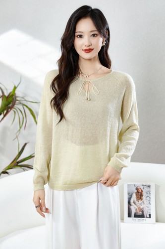 Rundhalsausschnitt Mohair Strickpullover Damen locker Wolle Mode Freizeit Shirt Tops - Bild 18 von 25