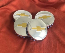 4 Gloss Silver Gold Wheel Center Caps 83 mm For Chevy Silverado Suburban Tahoe