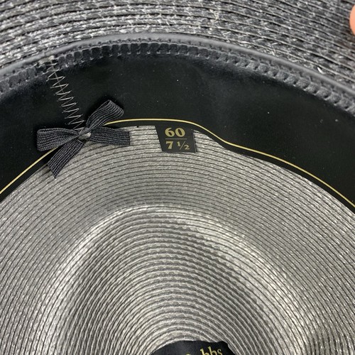 Nuevo Sombrero Dobbs Fifth Ave 2 Tonos Panamá Fedora Gris Negro Paja Trenzado Para Hombre 7 1/2 - Imagen 14 de 19
