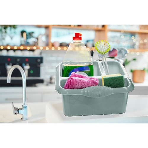 [4er Set] Kunststoffspüle ordentlich + Besteckkasten + Abtropfschale + 32cm eckige Schüssel - Bild 9 von 23