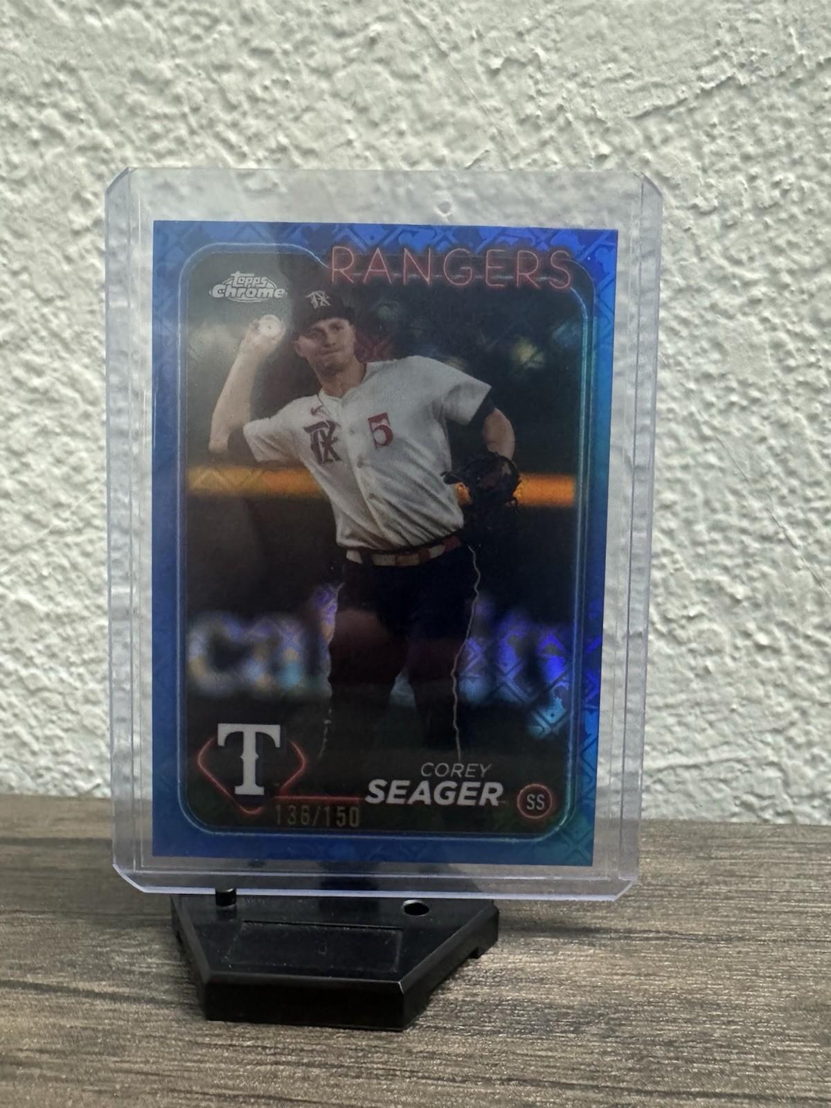 2024 Topps Chrome Logofractor Corey Seager Blue MLB Refractor # /150 #100
