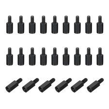 M3x9mm+6mm Male-Female Hex Standoff, 48pcs Carbon Steel PCB Standoffs, Black