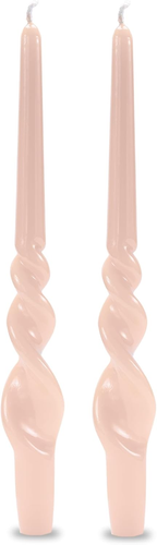 Set Da 4 Candele Artigianali Con Spirale Voluta - Altezza 30 Cm - Cipria- - Foto 10 di 12