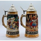 Lot of 2: German Large Lidded Beer Steins | Discolored