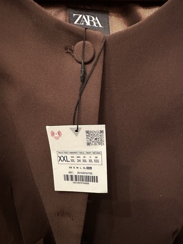 BNWT ZARA Brown Balloon Sleeve Blazer/Jacket XXL - Picture 5 of 5