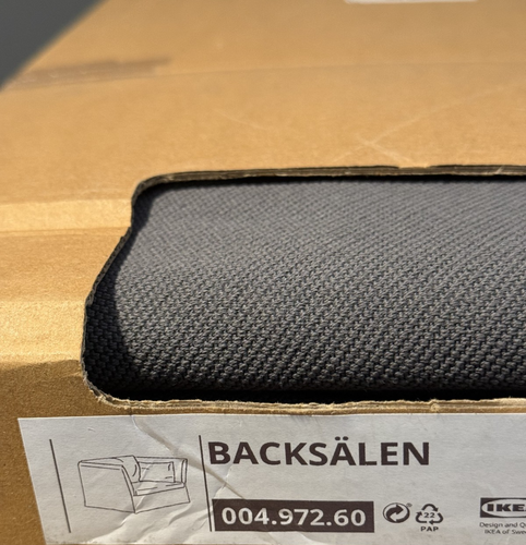 IKEA BACKSALEN 1,5-Sitzer Sesselbezug gunnared dunkelgrau 004.972.60 offener Karton - Bild 3 von 3