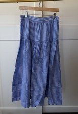 Doen Sebastiane Tiered Striped Cotton Midi-Skirt Size M