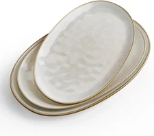 famiware Serving Platter, Oval 15.59/14.3/12.9 inch Serving Dishes for Entertain