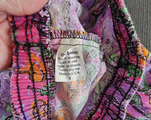 Vintage 80er 90er Baby Hose Gr. 1 Baumwolle Neon Abstraktes Muster Made In USA - Bild 6 von 7