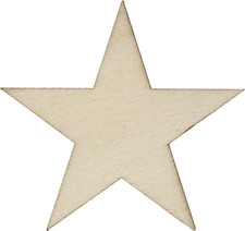 50 Small 1.75 Inch Size Wood Stars 1-3/4 Inch