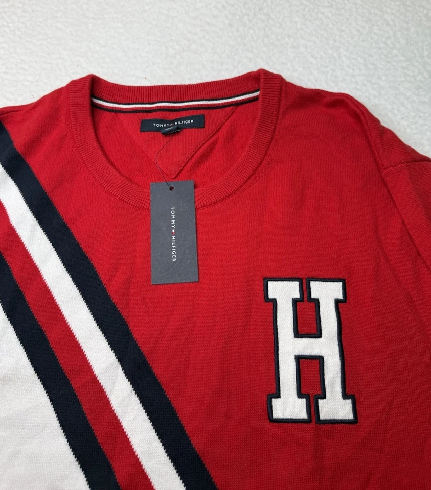 Suéter de malha masculino Tommy Hilfiger tamanho 3XL casual formal preppy saindo novo com etiquetas!! - Imagem 3 de 4