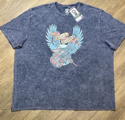WILLIE NELSON  Eagle with Guitar  Graphic Vintage Look Band Tee  Size XL