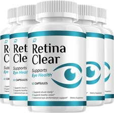 (5 Pack) Retina Clear Eye Support Supplement – RetinaClear Capsules Eye Vitamins