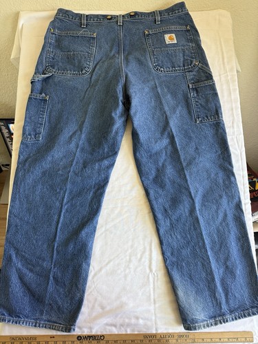 Vtg Carhartt Jeans Mens Size 38X30 Blue Double Knee Baggy 90s Distressed Skater - Picture 15 of 22