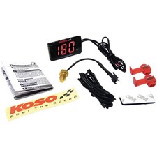 Koso North America BA024R10 Super Slim Water Temperature Gauge - 2.22in. W x 1.0