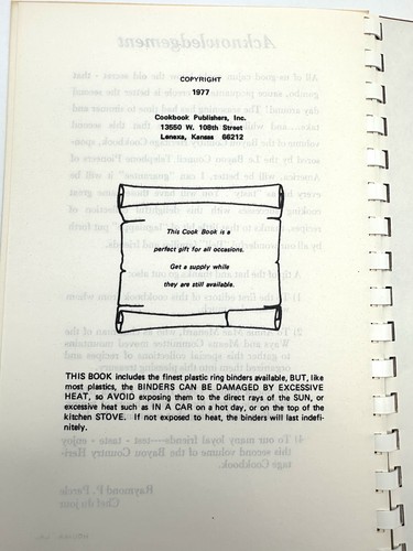 Bayou Country Heritage Cookbook Volume II 1977 - Telephone Pioneers Of America - Picture 4 of 10