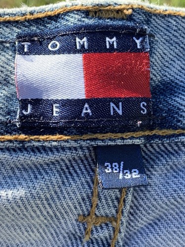 Vintage Tommy Hilfiger Jeans Herren 38x32 Blau Denim Große Flagge Hergestellt in den USA (38x32) - Bild 4 von 23