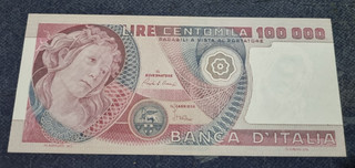 B03 REP. ITAL. LIRE 100000 BOTTICELLI XA068713B LEGGERE DESCRIZIONE