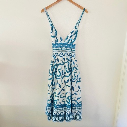 Anthropologie x Maeve Seaside Midikleid - blau & weiß Oktopusmuster US 6 - Bild 6 von 12