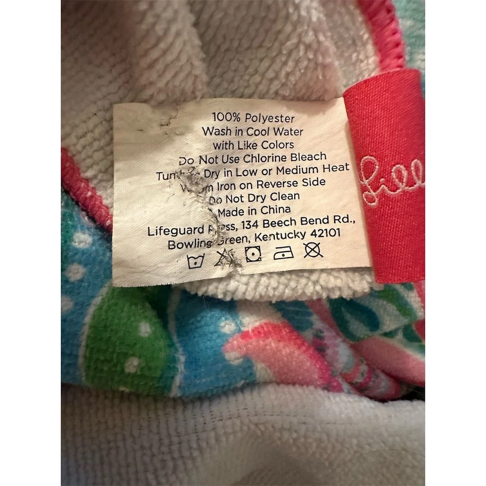 Lilly Pulitzer Pink Floral Beach Towel 30x60in - Image 4 of 4