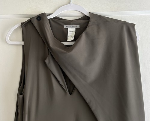 Sarah Pacini Olive Green Stretch Jersey Midi Dress Size 2 M - Picture 2 of 6