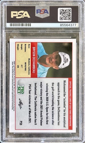 Bryson Dechambeau Signed Autographed 2021 Leaf Pro Set Golf Rookie Card PSA/DNA - Picture 2 of 2