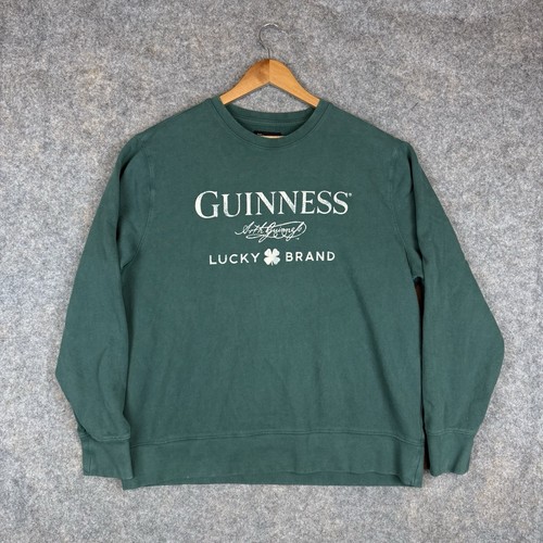 Guinness x Lucky Brand Sweatshirt Mens Extra Large Green Pullover Crew Neck