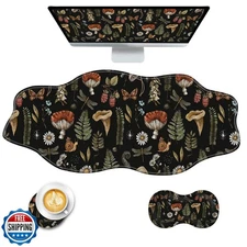 CICPLKSE Mouse Pad with Wrist Support + Desk Mat + Coaster 3 in 1 Set, XXL La