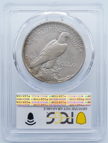 1921 P Peace Dollar $1 PCGS Genuine Cleaned VF Detail High Relief - U540 - Picture 3 of 4