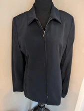 Valerie Stevens Separates Sz. 10 Black Zip Lined Blazer Pre-Owned