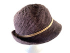 COLLECTION EIGHTEEN Hat Brown Cotton Blend Knit Double Gold Band Fedora One Size — photo 1