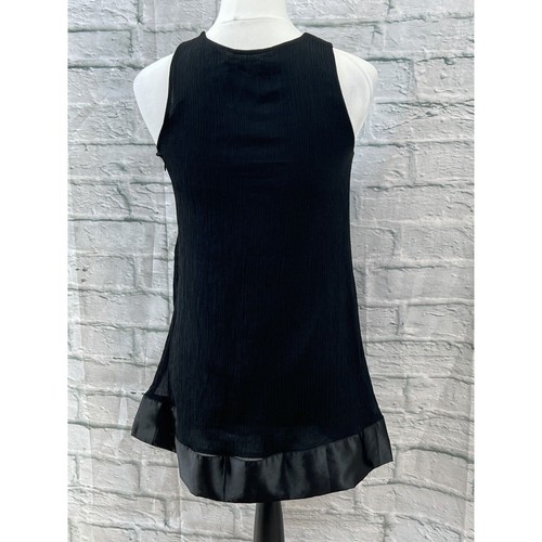 New Look Black Chiffon Blouse Mini Dress Size 8 Floral Rosette Dark Academia - Picture 7 of 11