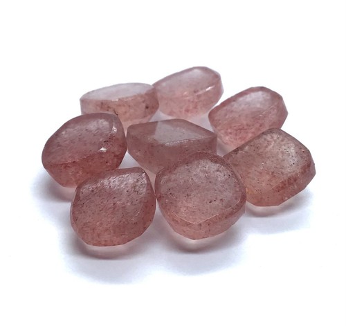 Natural Pink Strawberry Quartz Cushion Rose Cut Loose Gemstone Making Jewelry - Picture 3 of 8