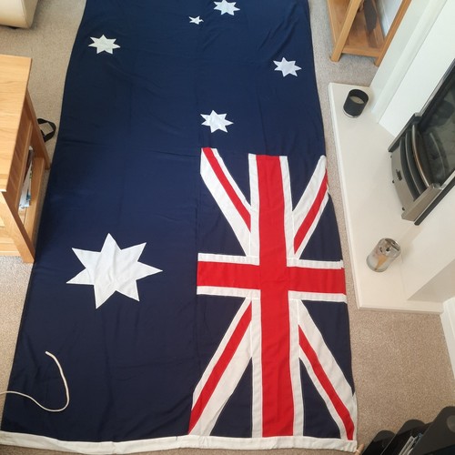 Massive Quality Embroided Vintage Australian Flag - 9' x 4'3" Great Condition.