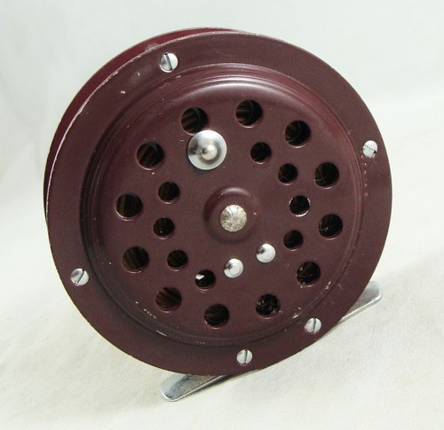 Antiguo Vintage SOUTH BEND FINALISTA Nº Carrete de mosca de acción única 1122 - acabado rojo - Imagen 2 de 5